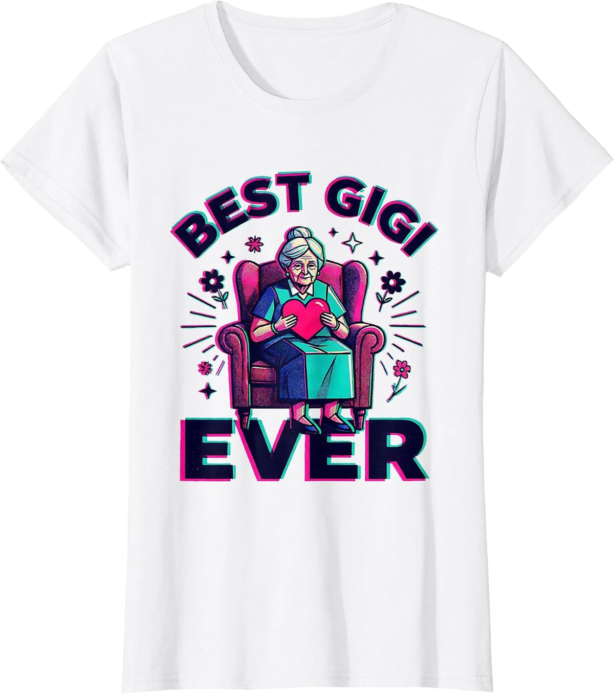 Women's Best Gigi Ever Proud Grandparent Design T-Shirt - White