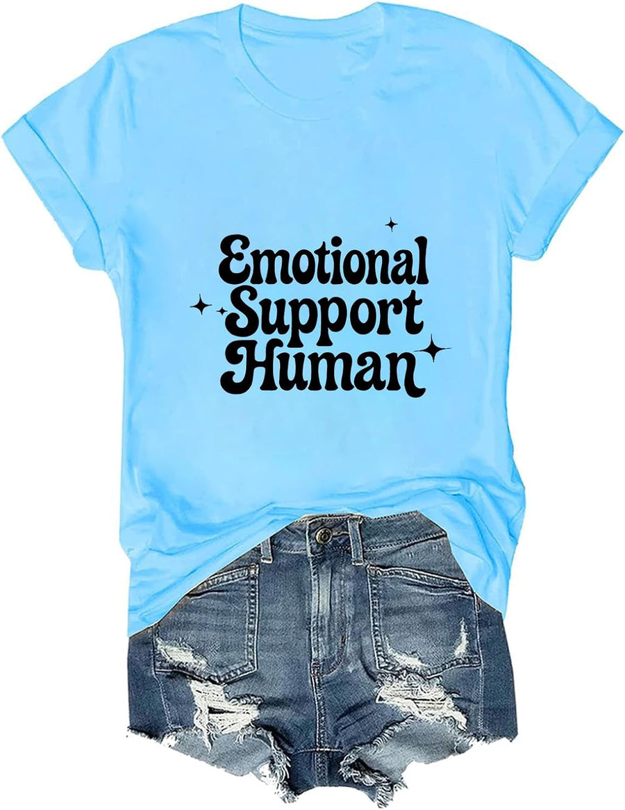Emotional Support Human Shirt Funny Counselor T-Shirt Unisex - Sky Blue