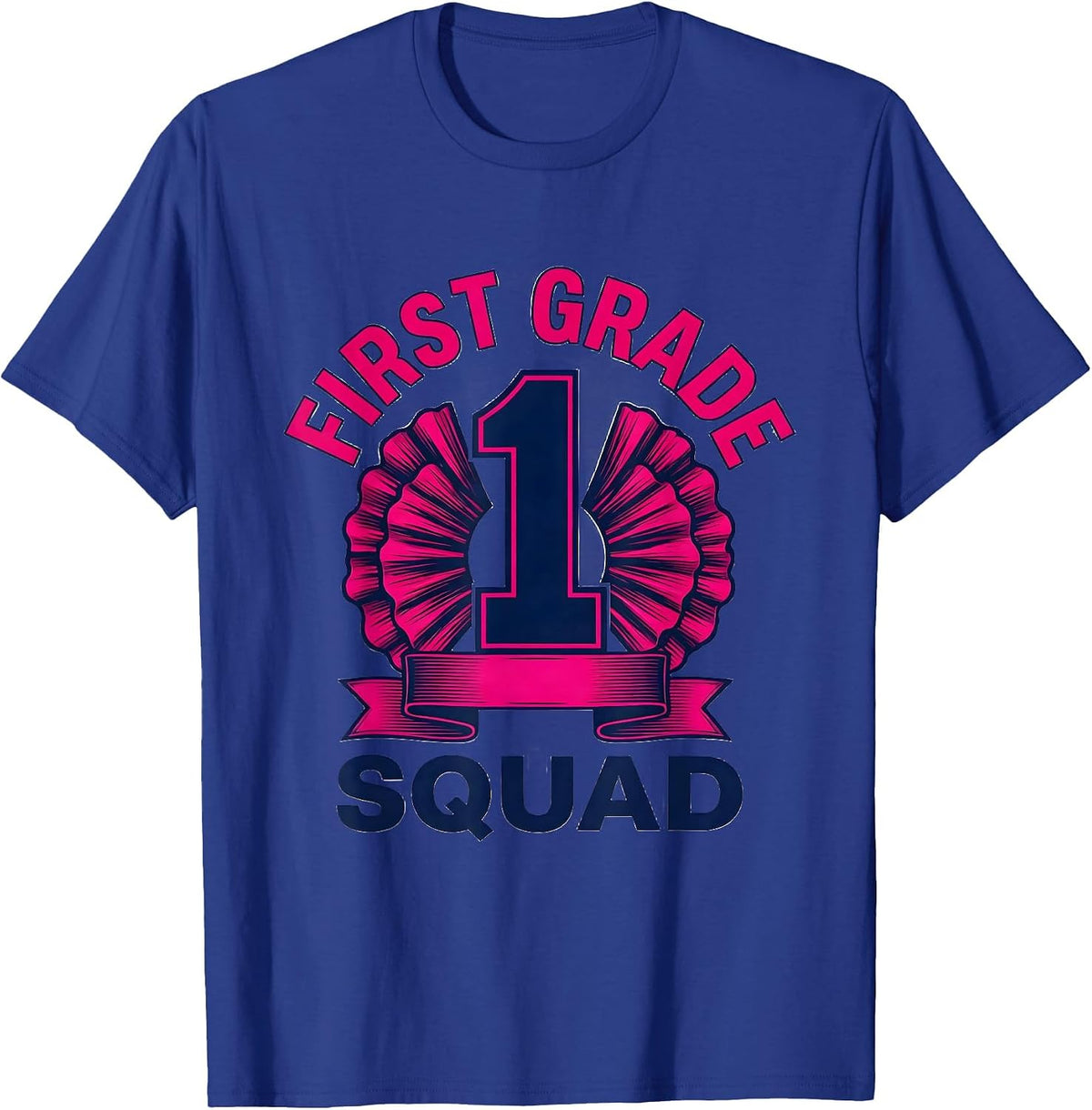 First Grade Squad Cheerful Pennant Back To School Girl First T-Shirt - Royal Blue