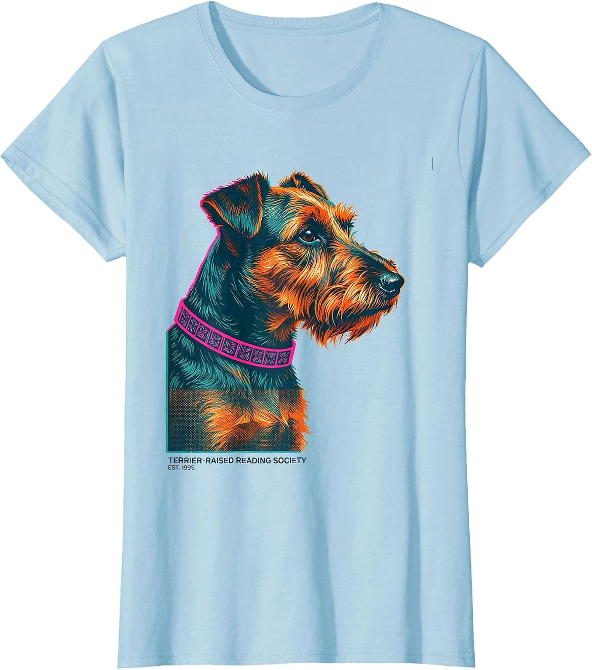 Terrier-Raised Reading Society Est. 1995 Vintage T-Shirt - Baby Blue