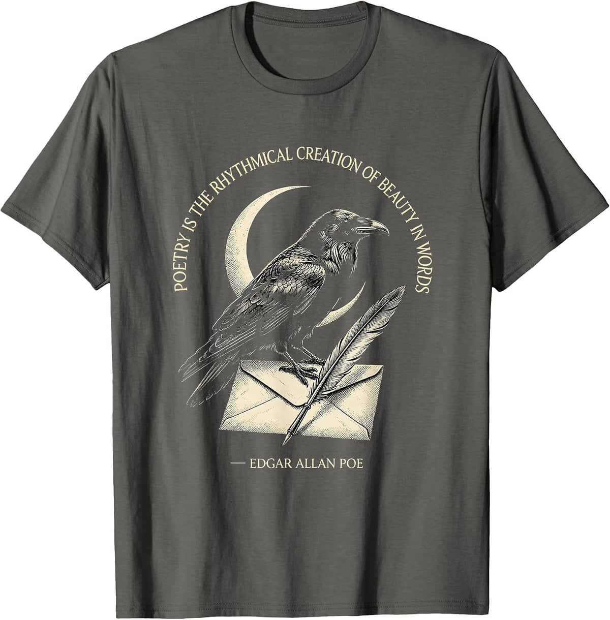 Poetry is the rhythmical creation of beauty in words Gothic T-Shirt - Asphalt Grey