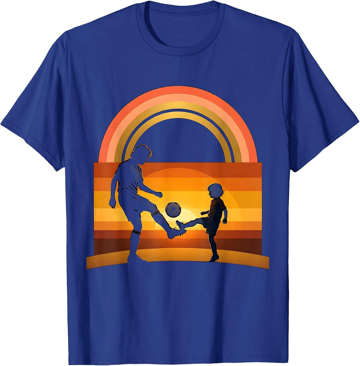 Men's Soccer Dad and Child Backyard Kickaround Graphic T-Shirt - Royal Blue