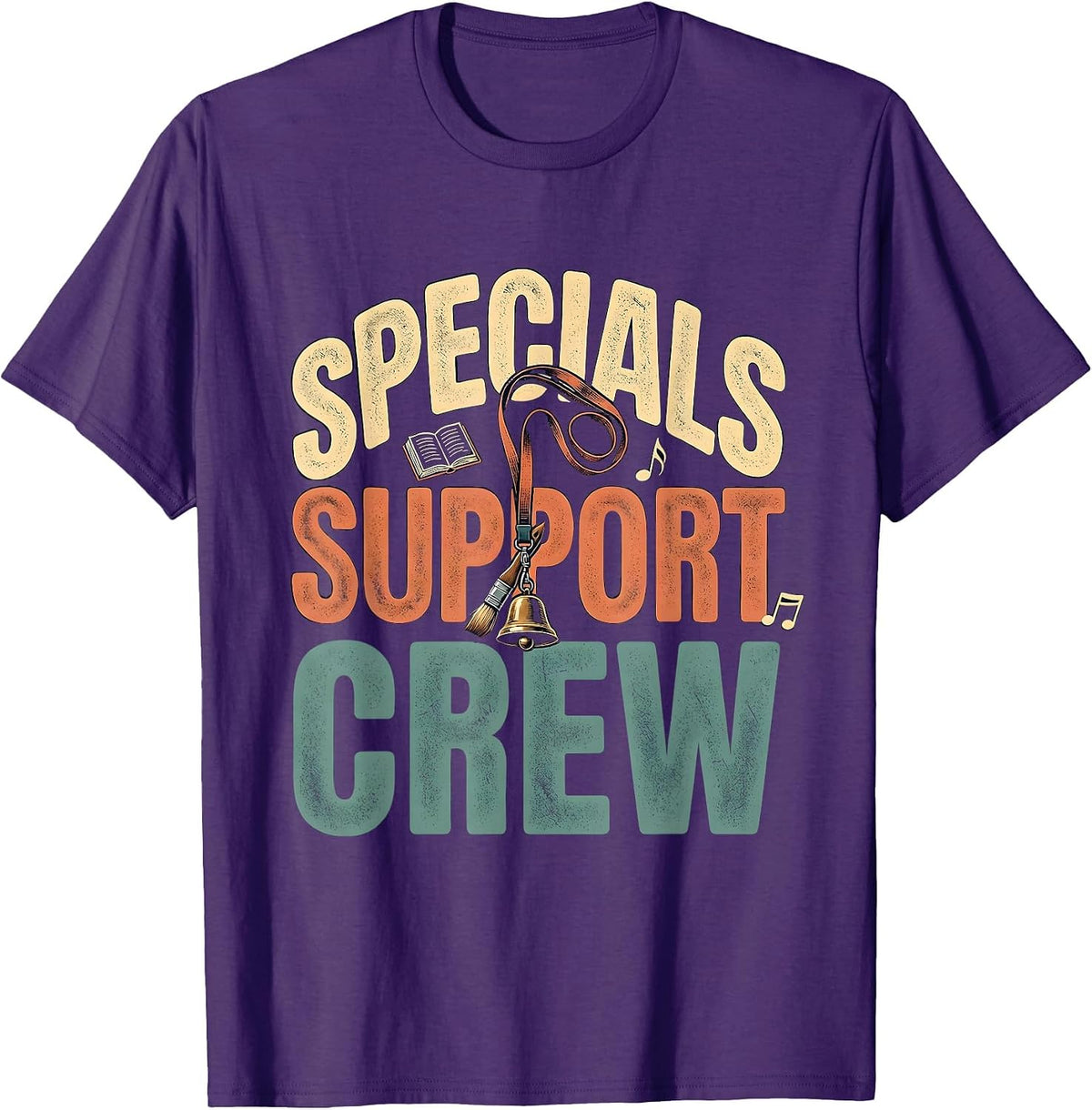 Specials Support Crew Bold Vintage Teacher Appreciation Crew T-Shirt - Purple