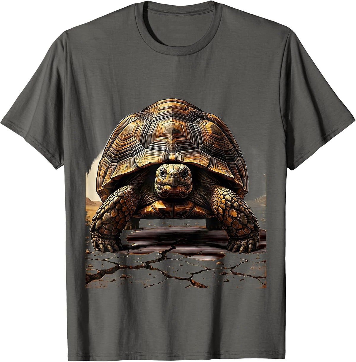 Tortoise Desert Journey Graphic Tee T-Shirt - Asphalt Grey