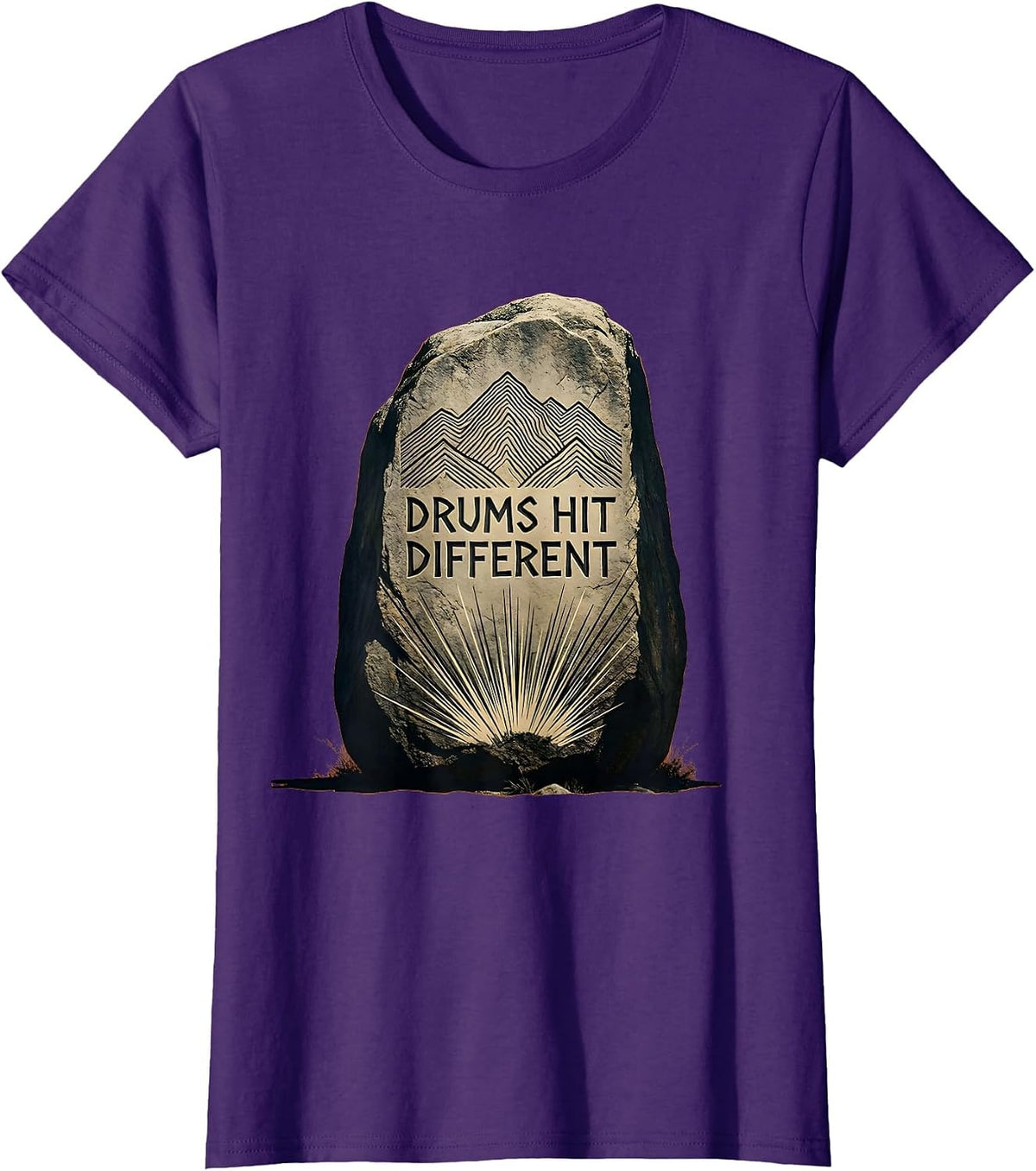 Women's Drums Hit Different Drummer Music Design T-Shirt - Purple