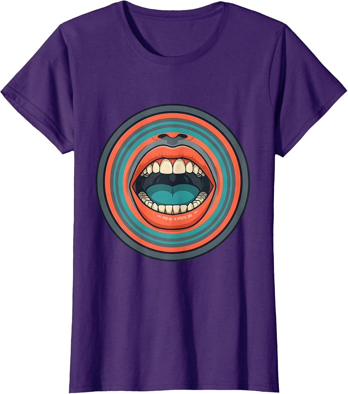 Women's Anatomical Mouth Sound Waves SLP Graphic T-Shirt - Purple