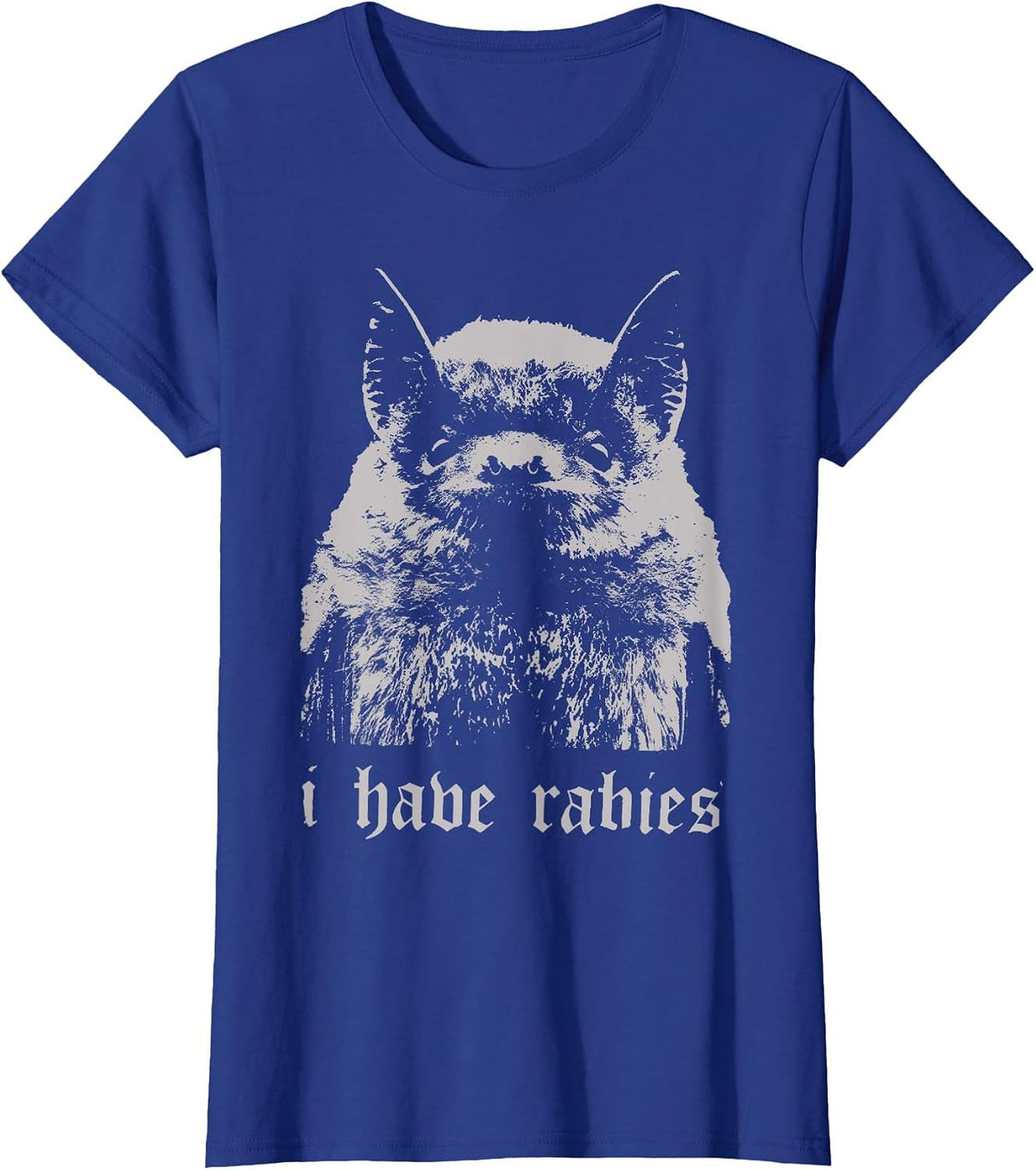 Vintage I Have Rabies Bat Funny Meme Quotes T-Shirt - Royal Blue