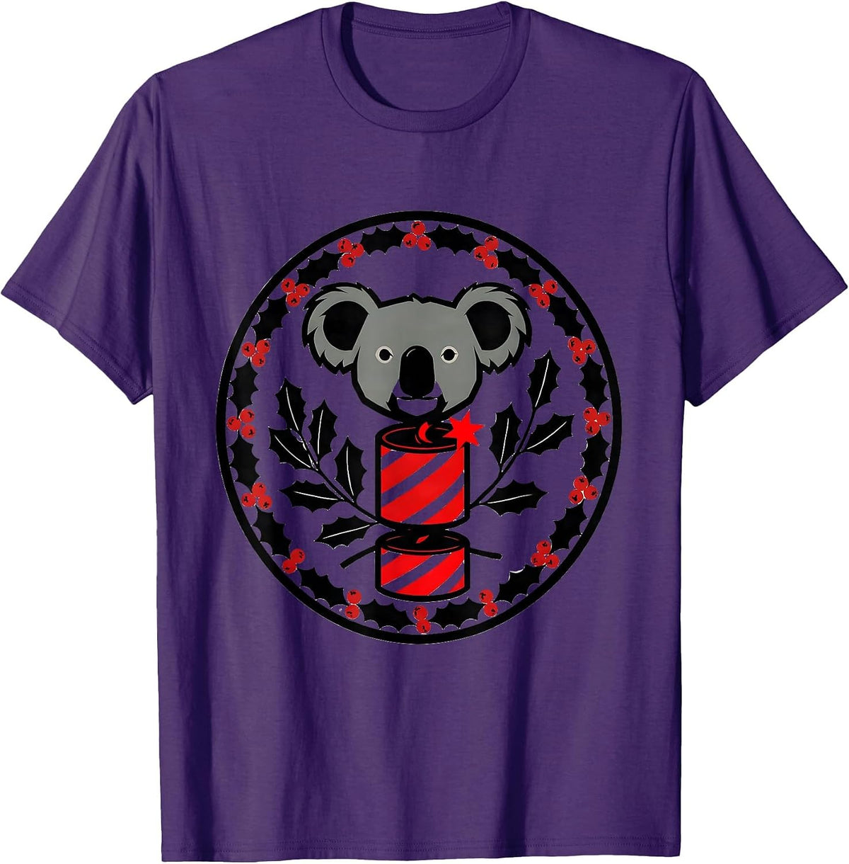 Koala Cracker Holly Shield Cute Australian Animal Lover T-Shirt - Purple