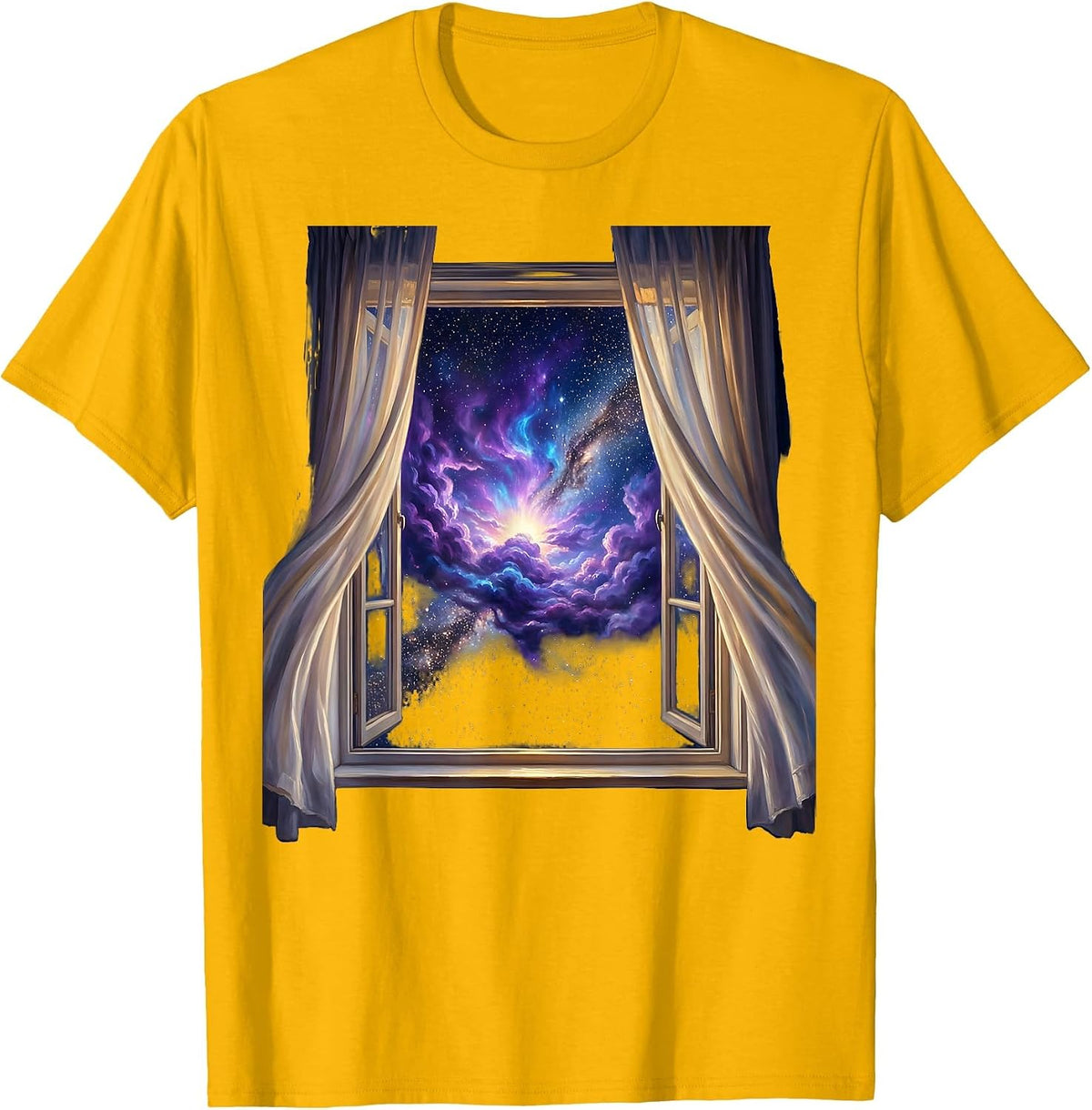 Suicide Prevention Open Window Hope Illustration T-Shirt - Golden Yellow