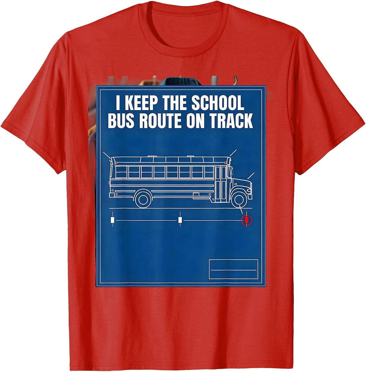 Men's I Keep The School Bus Route On Track Funny School Bus Driver T-Shirt - Red