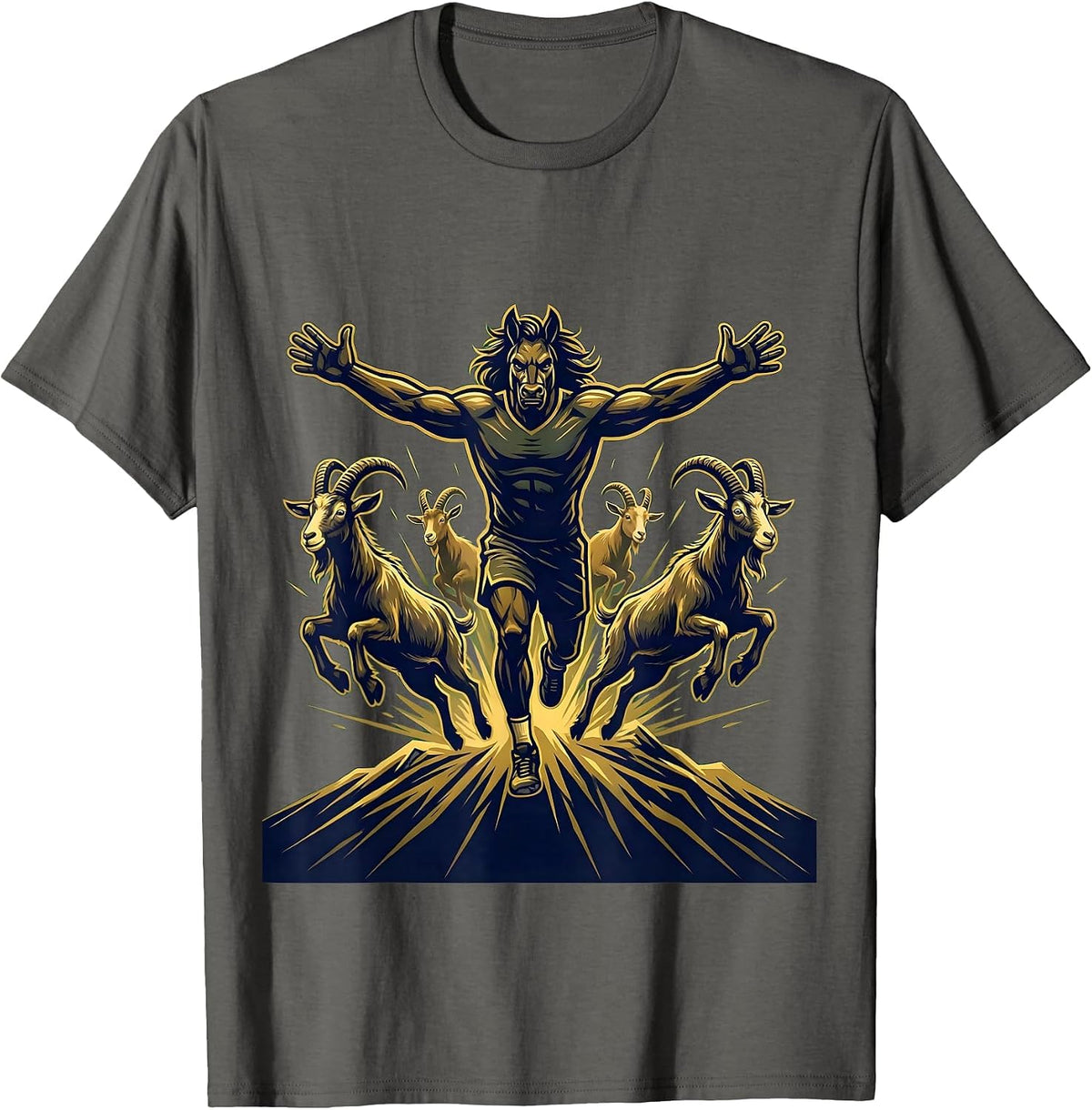 Men's Chaos Coordinator Goat Herder Funny Graphic T-Shirt - Asphalt Grey