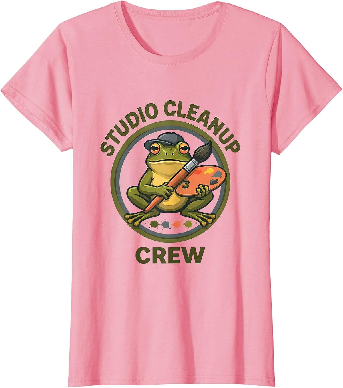 Women's Studio Cleanup Crew Funny Art Teacher Back to School T-Shirt - Pink