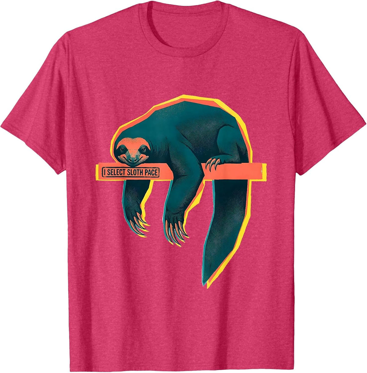 I Select Sloth Pace Funny Sloth Lover Gift Novelty Humor T-Shirt - Red Heather