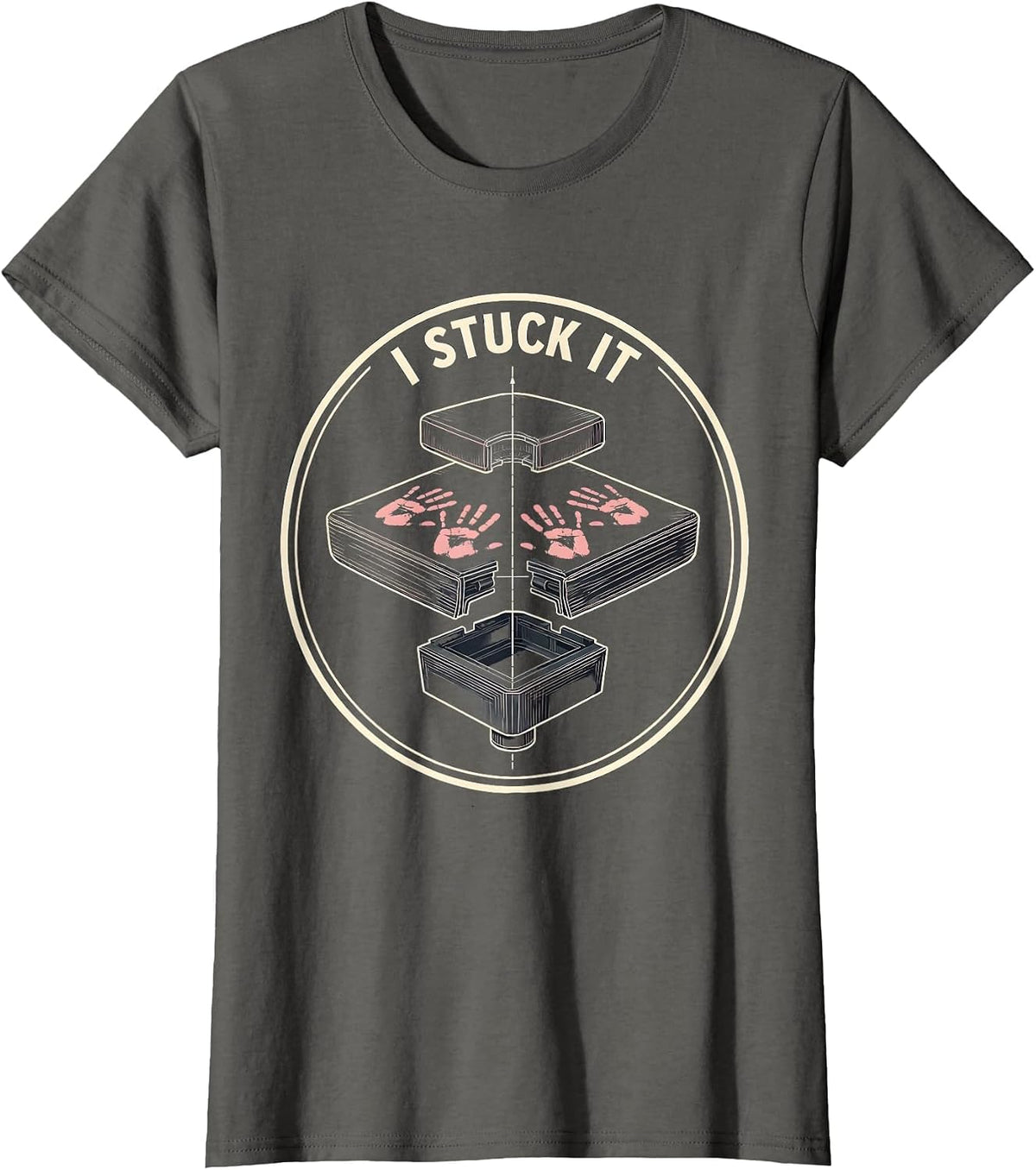 Women's I Stuck It Funny Gymnastics Girls Kids Gift T-Shirt - Asphalt Grey