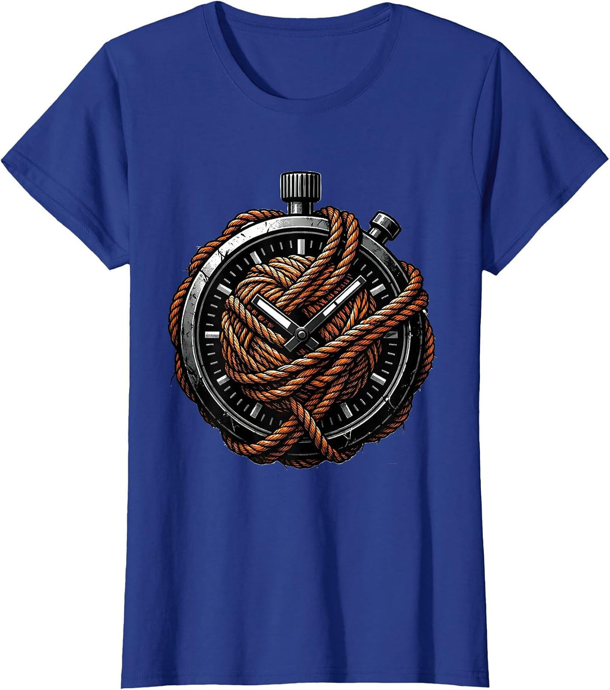 Women's Chaos Coordinator Stopwatch Tangled in Yarn T-Shirt - Royal Blue