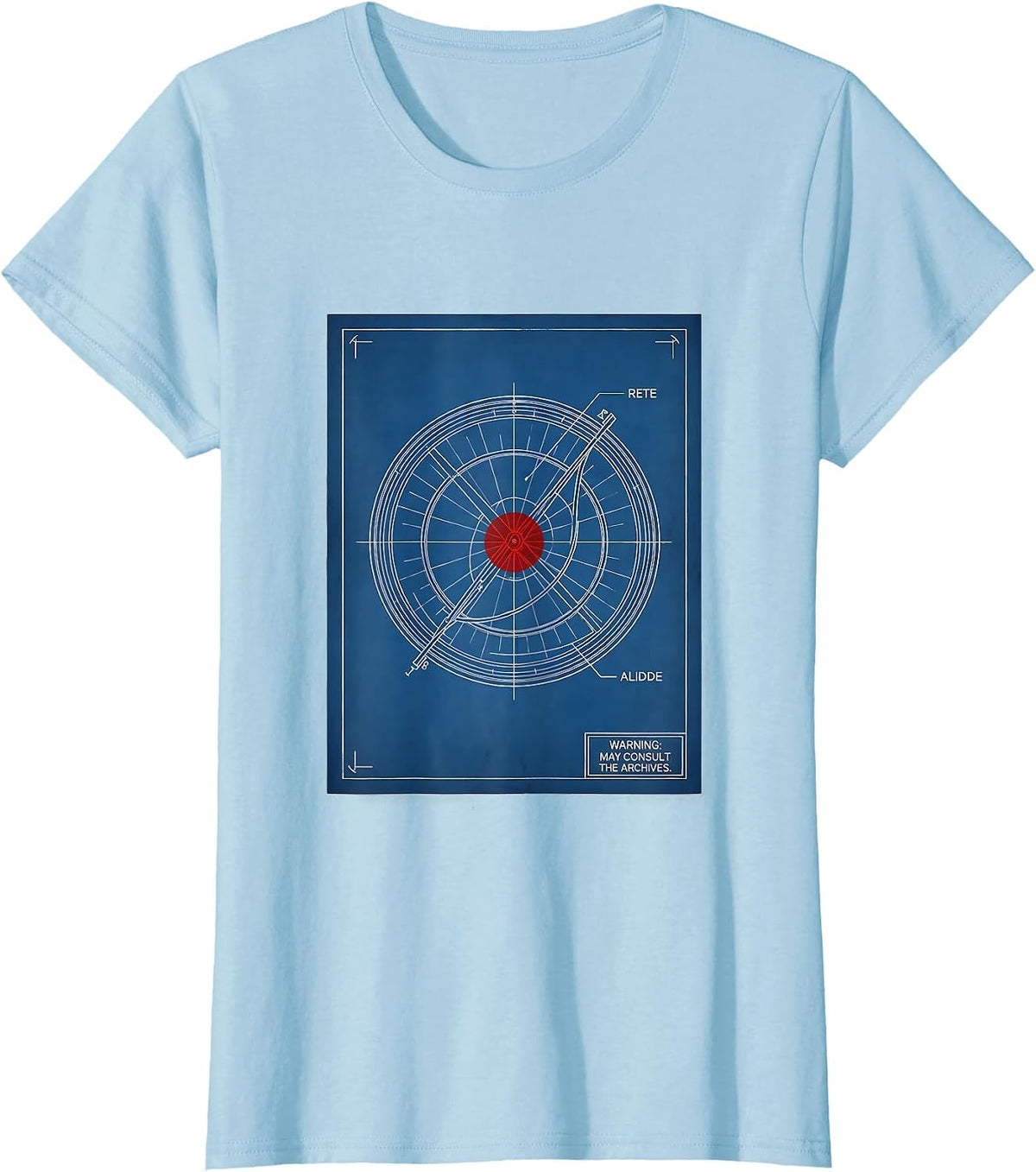 Warning: May Consult The Archives Funny History Teacher Gift T-Shirt - Baby Blue