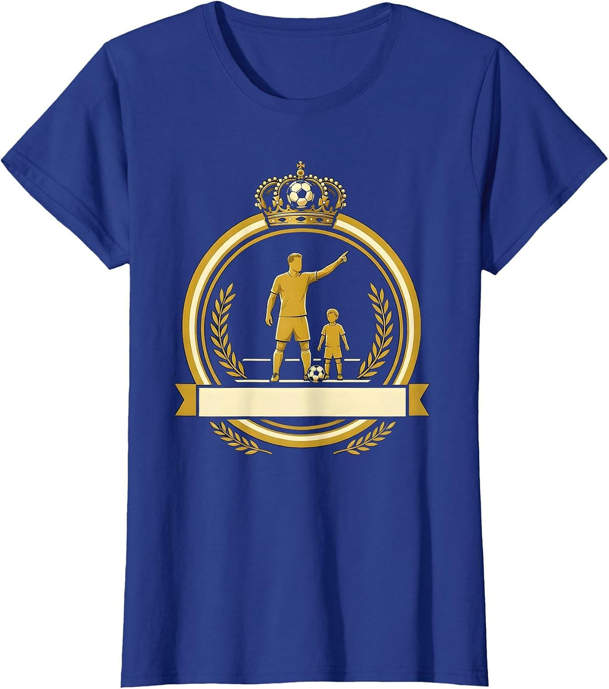 Women's Soccer Dad Sideline Coach Graphic Tee T-Shirt - Royal Blue