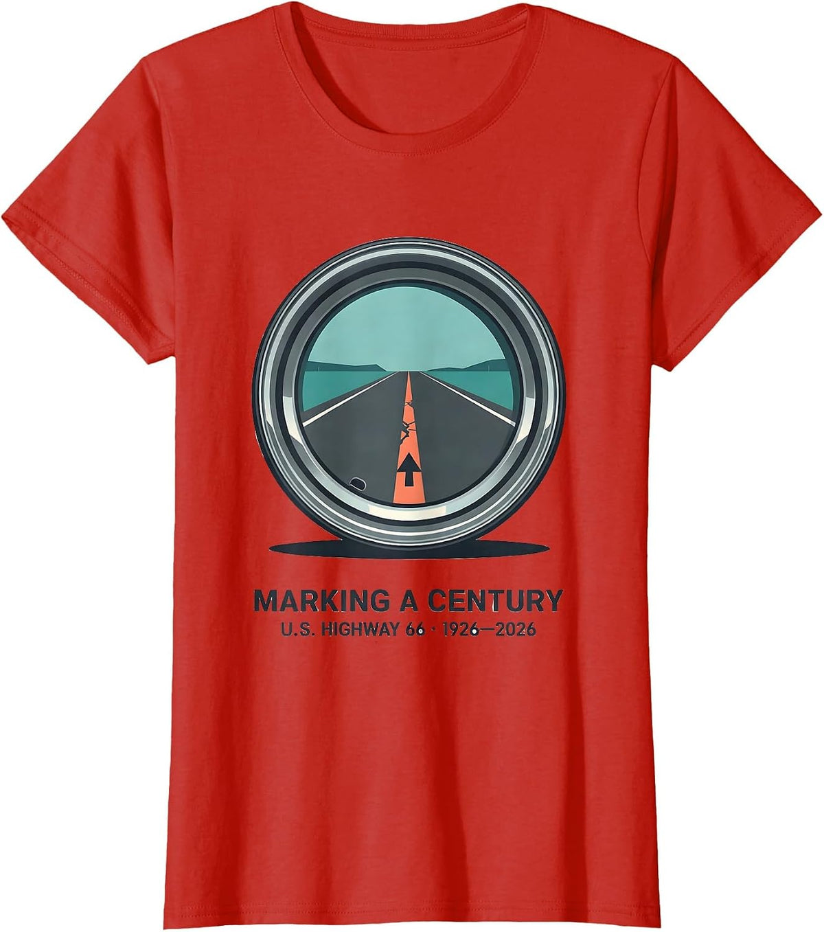 Marking A Century U.S. Highway 66 1926-2026 Vintage T-Shirt - Red