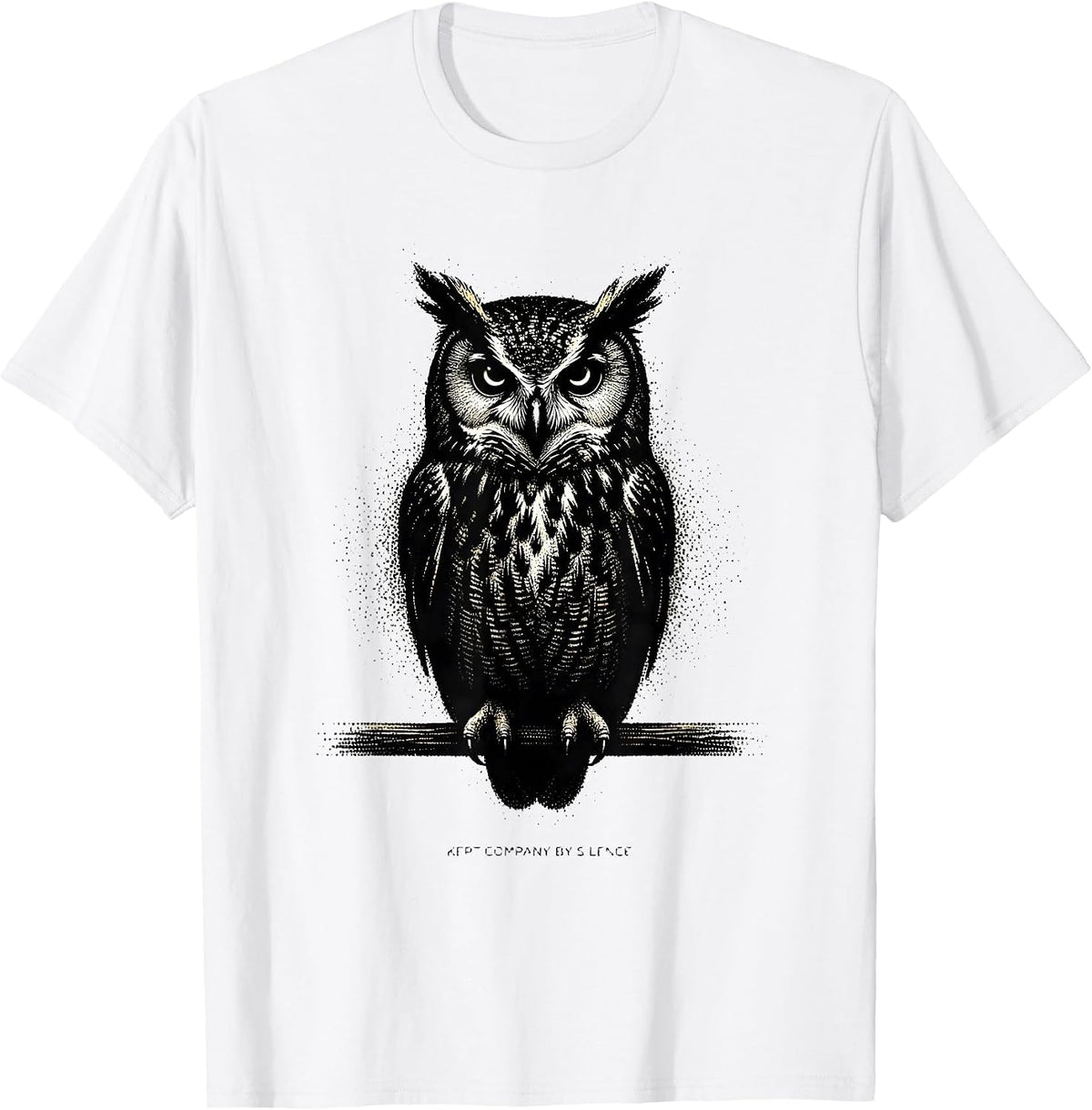 Men's Kept Company By Silence Funny Owl Lover Birdwatcher Humor T-Shirt - White