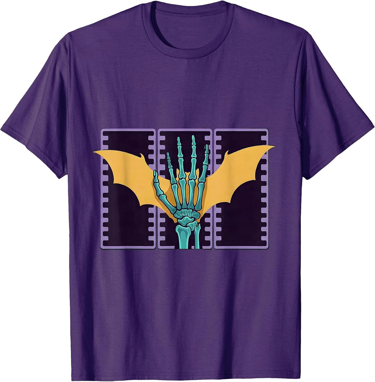 X-Ray Hand Puzzle Halloween Radiology Tech Humor T-Shirt - Purple