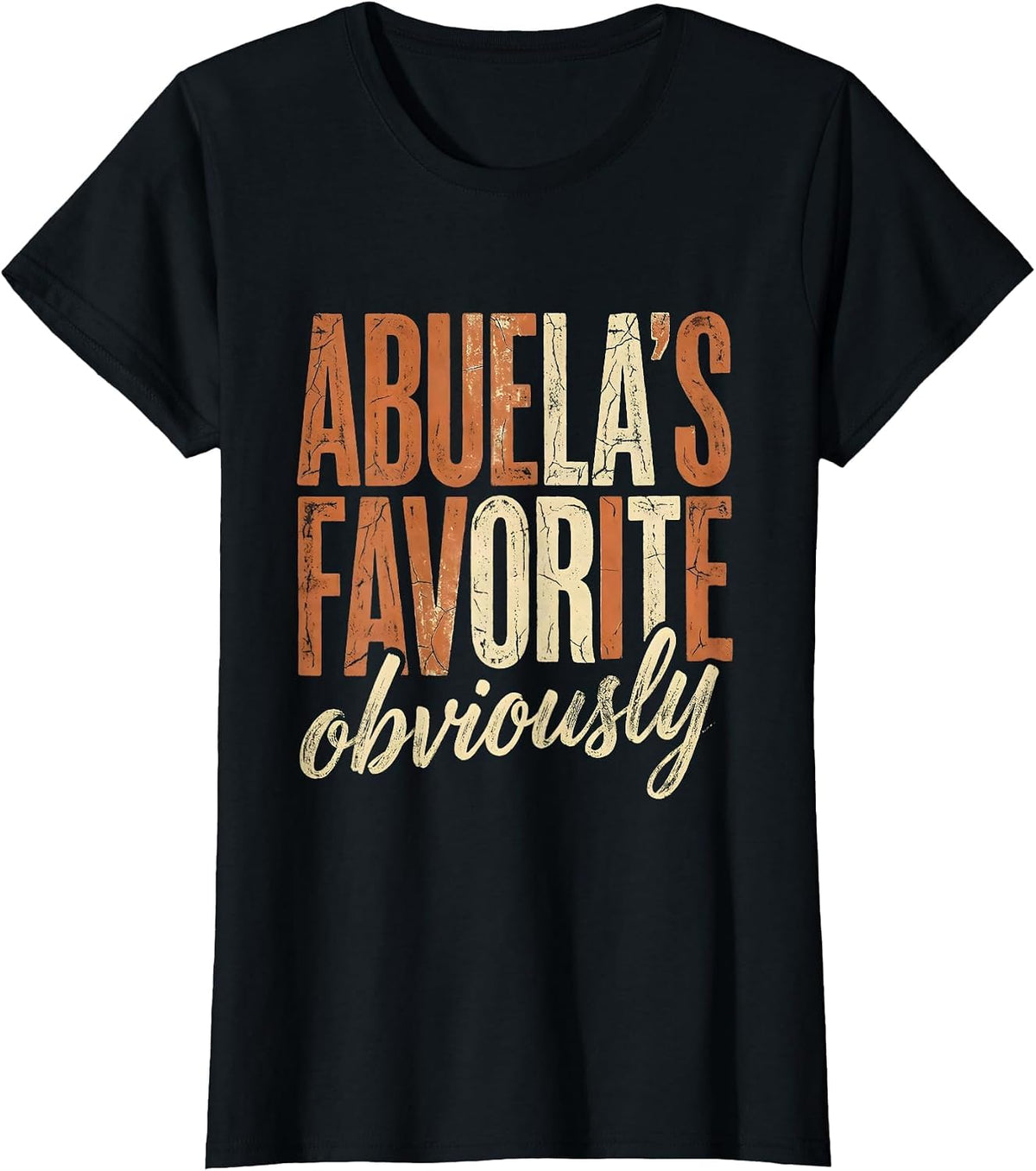 Women's Abuela's Favorite Obviously Mexican Heritage Design T-Shirt - Black