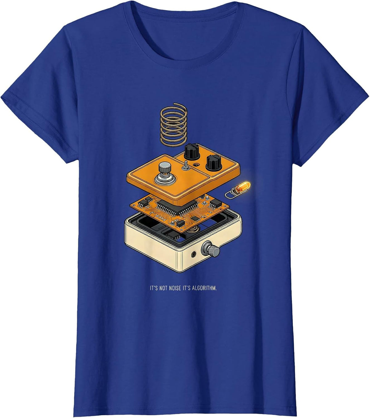 Women's Its Not Noise Its Algorithm Funny Heavy Metal Metalhead T-Shirt - Royal Blue