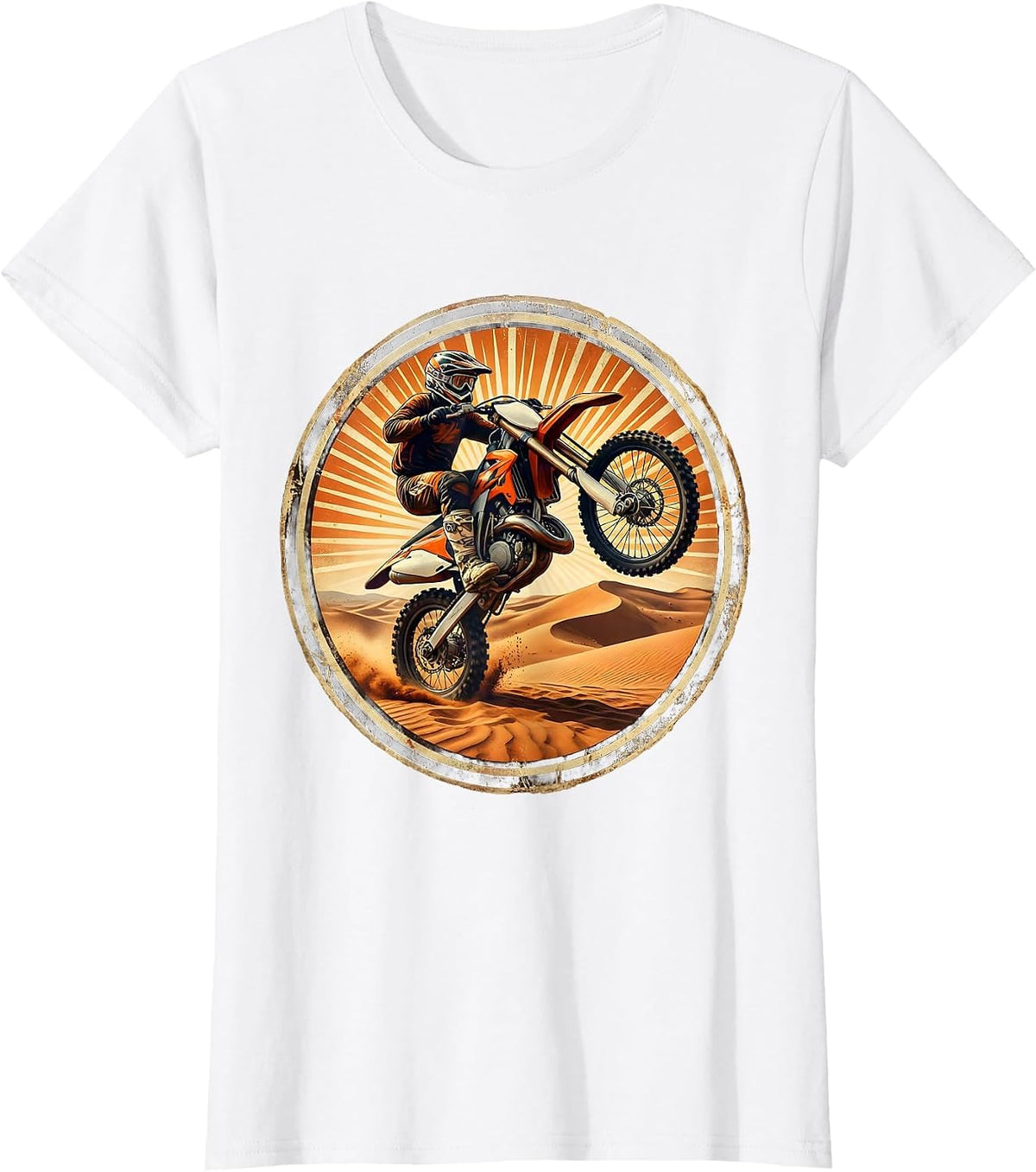 Vintage 1985 Dirt Bike Desert Dune Launch T-Shirt - White