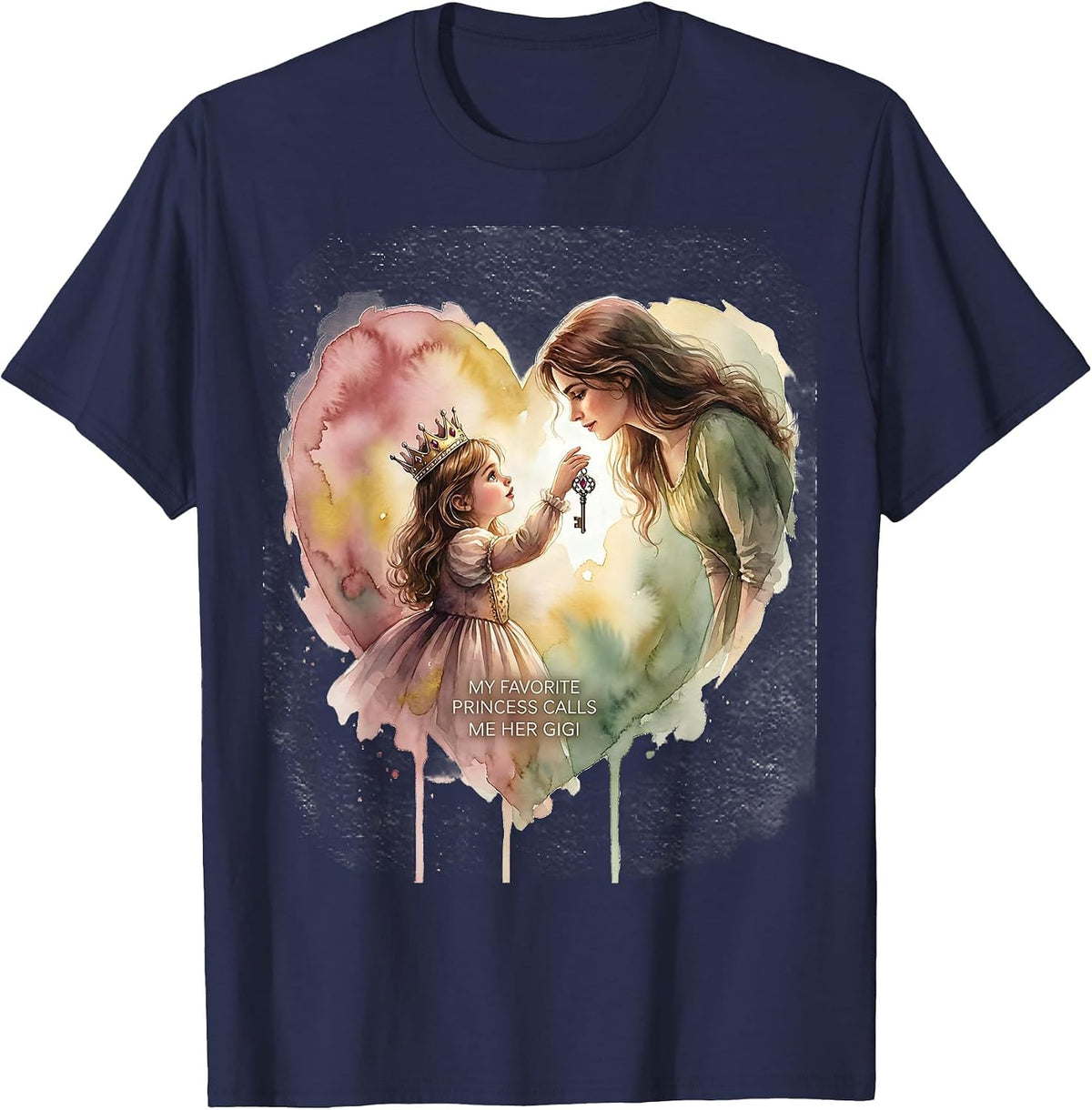 My Favorite Princess Calls Me Her Gigi Funny Grandma Gift T-Shirt - Navy Blue