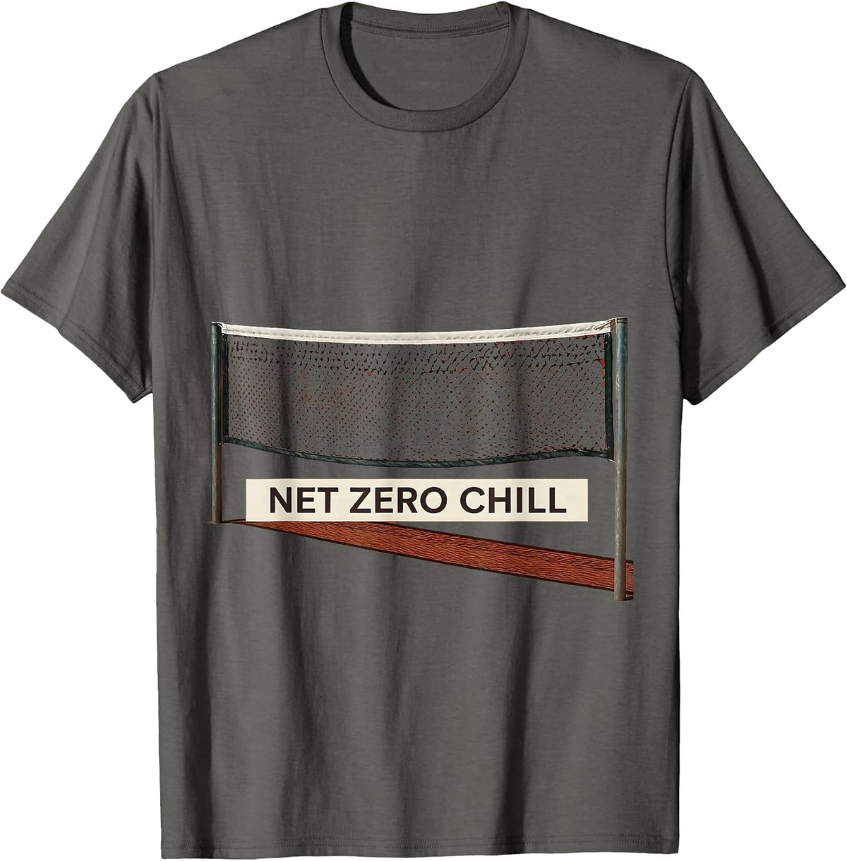 Net Zero Chill Tennis Graphic Design T-Shirt - Asphalt Grey