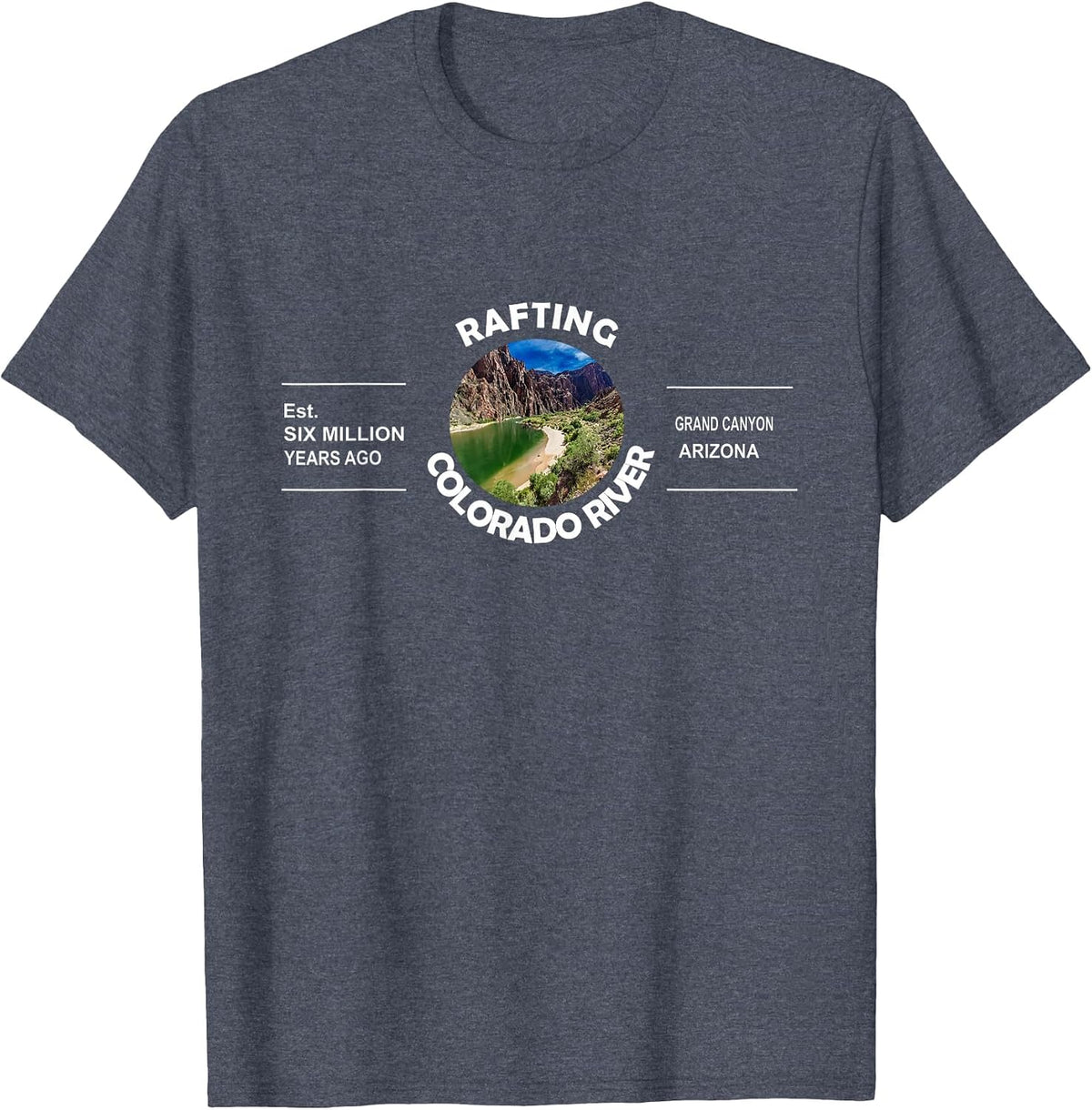 Rafting Colorado River Grand Canyon Arizona T-Shirt - Heather Blue