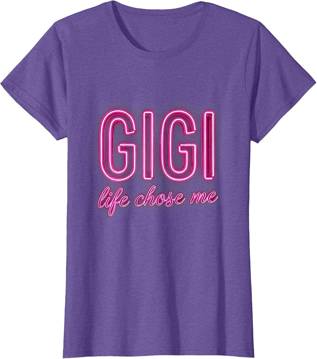 Gigi Life Chose Me Grandma Pride Design T-Shirt - Purple Heather