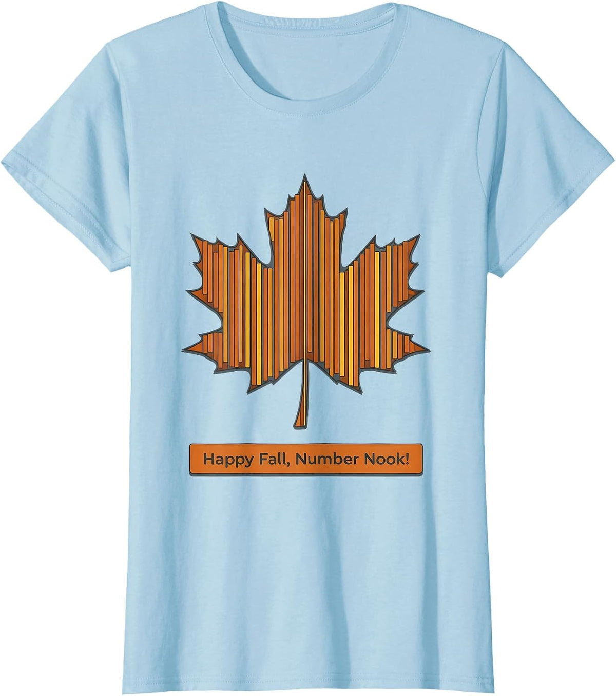 Happy Fall, Number Nook! Retro Teacher Fall Classroom Wear T-Shirt - Baby Blue