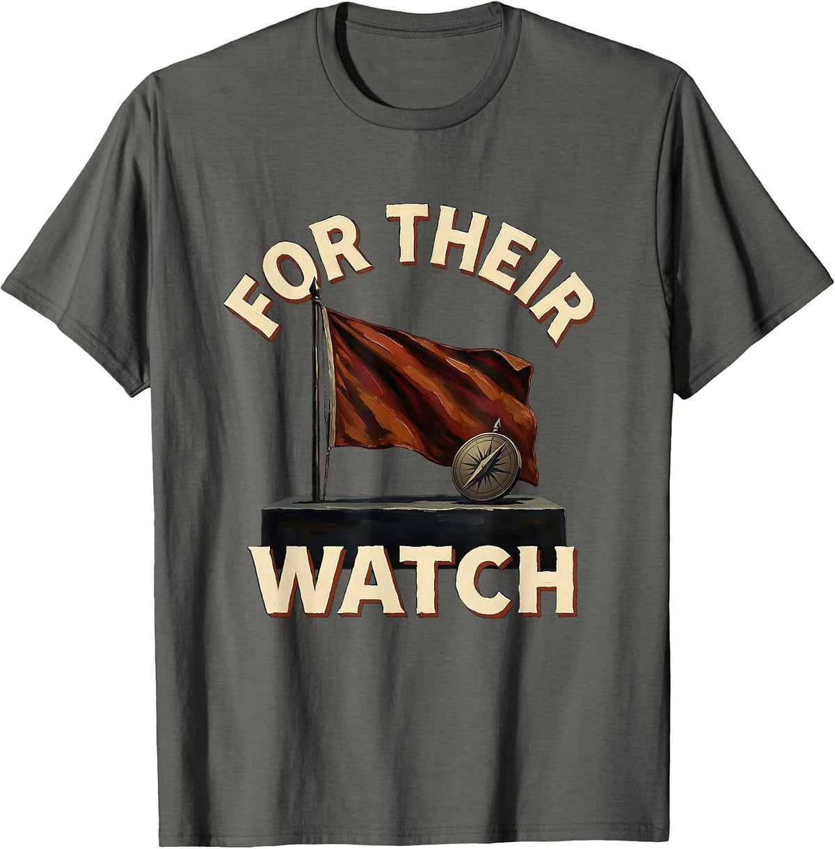 For Their Watch Patriotic Vintage Memorial Day T-Shirt - Asphalt Grey