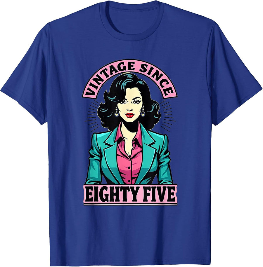Vintage Since Eighty Five 1985 Born Design T-Shirt - Royal Blue