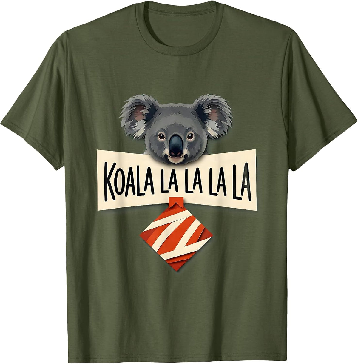 Men's Koala La La La La Funny Australian Animal Christmas Pun T-Shirt - Olive Green