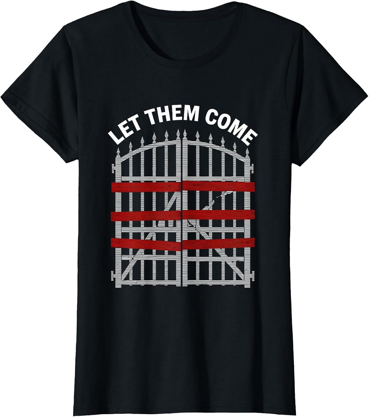 Let Them Come Bold Statement Graphic Design T-Shirt - Black