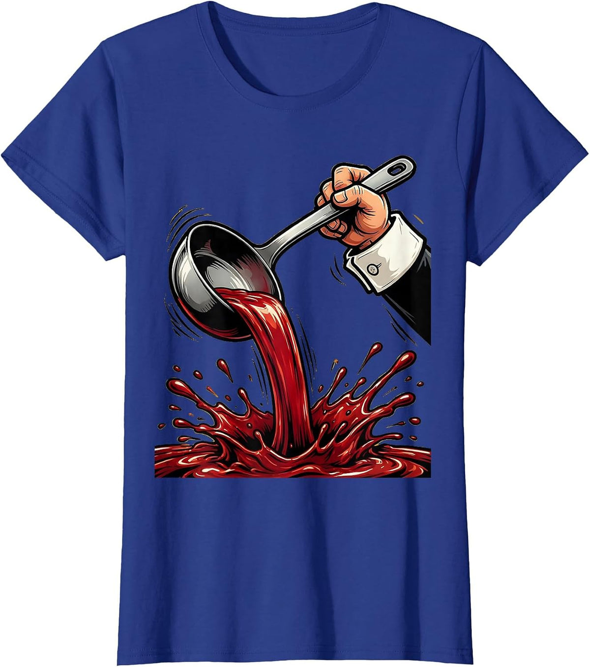 Women's Dramatic Sauce Pour Chef Graphic T-Shirt - Royal Blue
