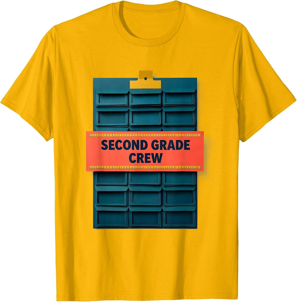 Men's Second Grade Crew Funny Teacher First Day of School Gift T-Shirt - Golden Yellow