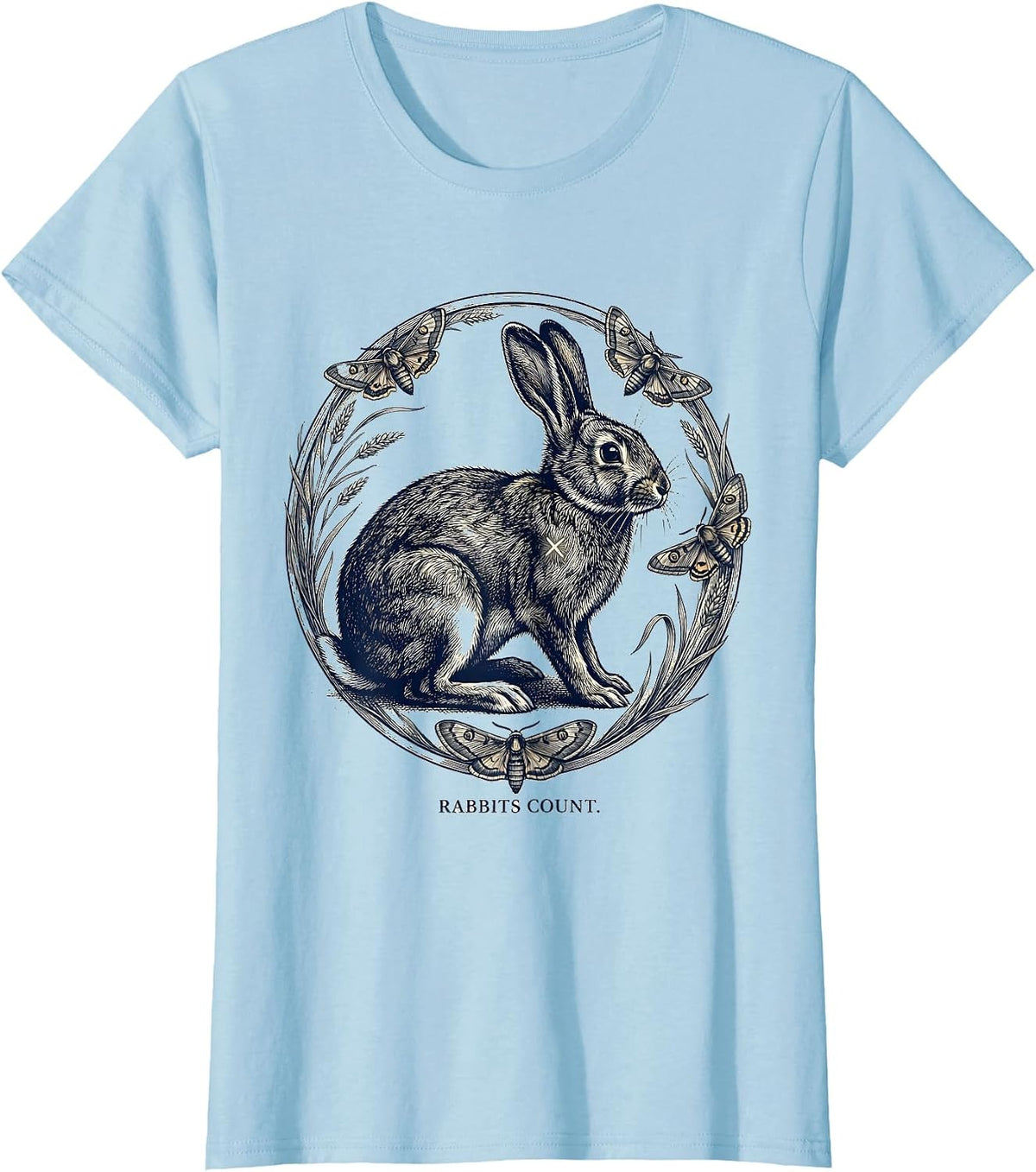 Women's Rabbits Count Alt Goth Kawaii Bunny Rabbit Aesthetic T-Shirt - Baby Blue