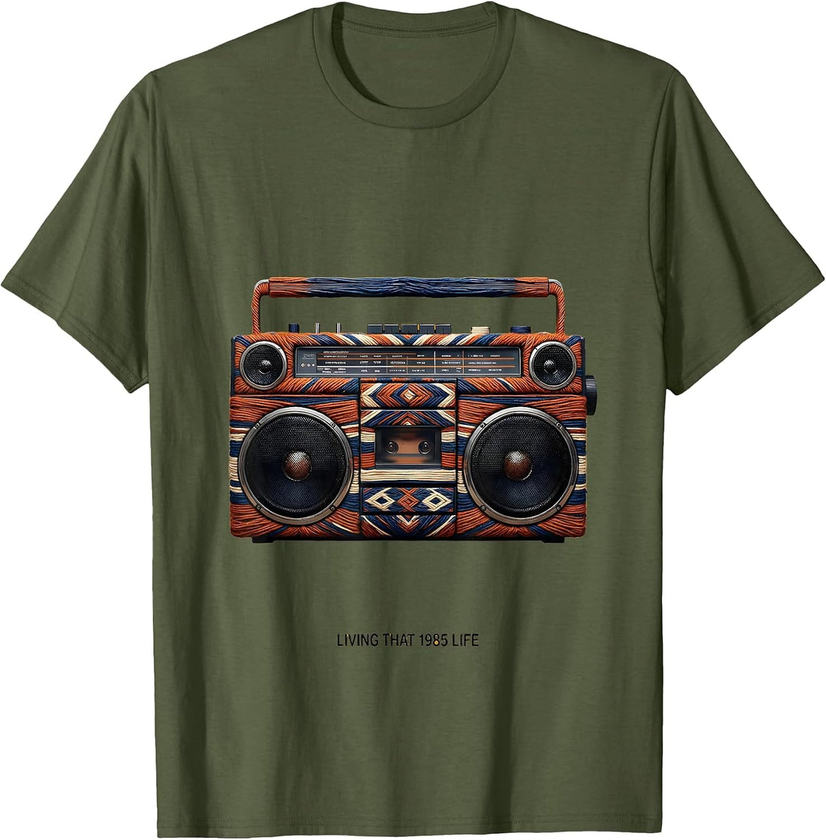 Living That 1985 Life Vintage Retro Design T-Shirt - Olive Green