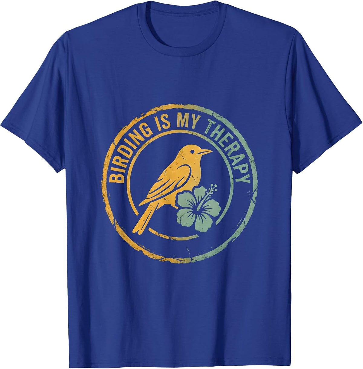 Birding Is My Therapy Bird Watching Design T-Shirt - Royal Blue