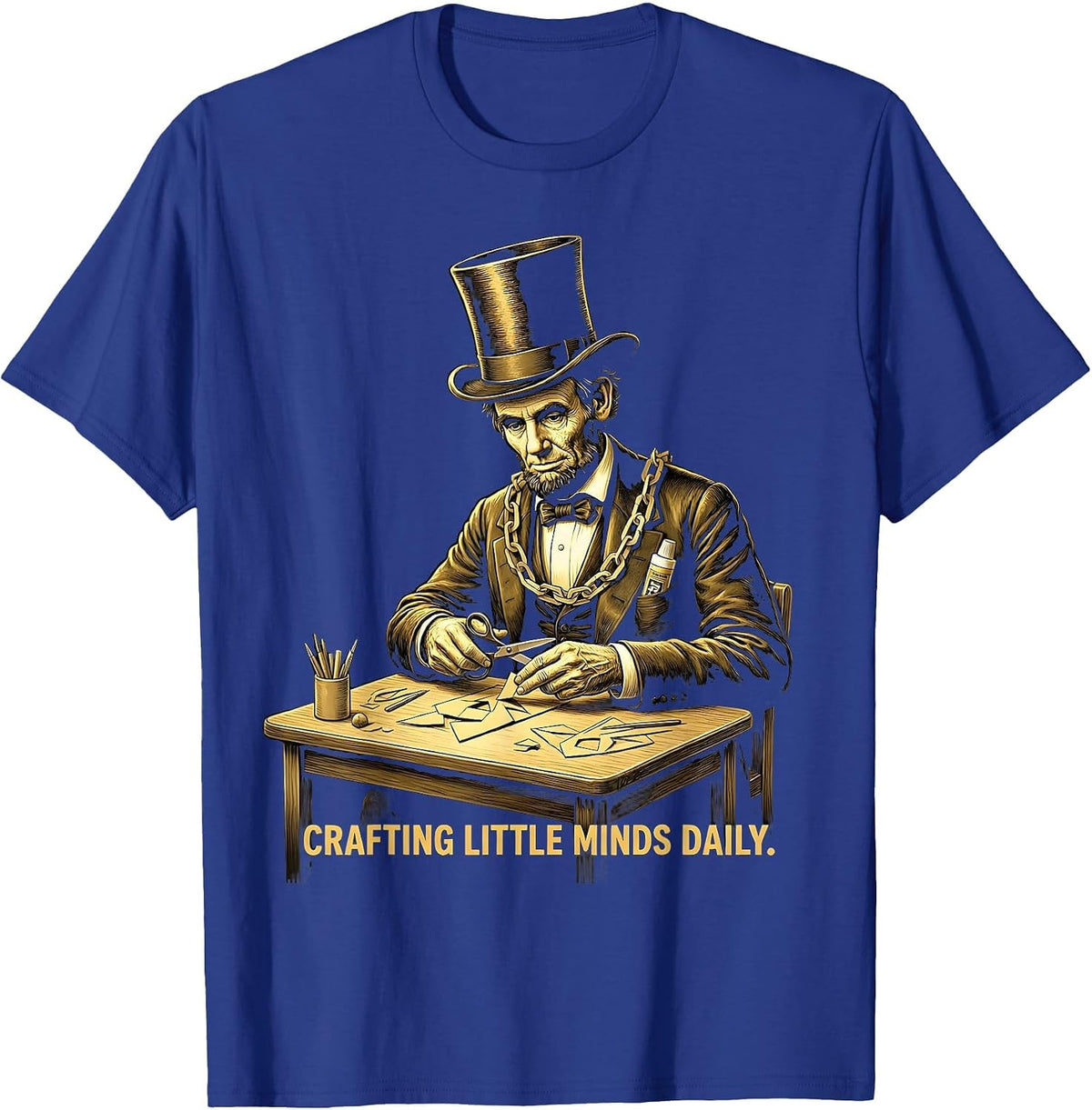 Crafting Little Minds Daily Preschool Teacher T-Shirt - Royal Blue