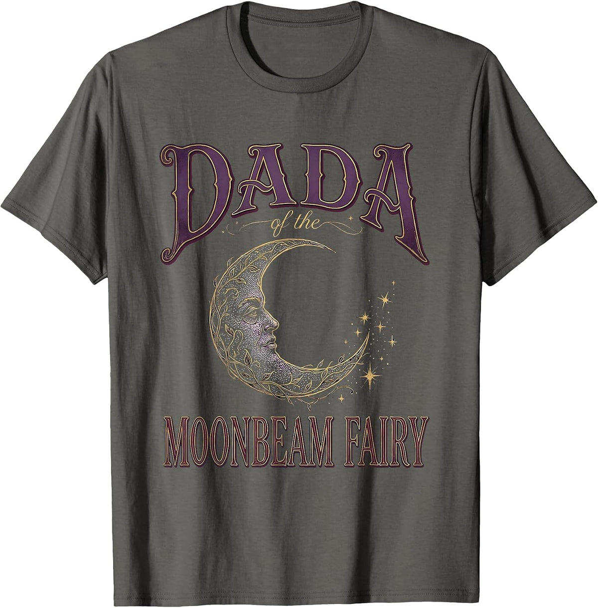 Dada of the Moonbeam Fairy Whimsigoth Celestial T-Shirt - Asphalt Grey