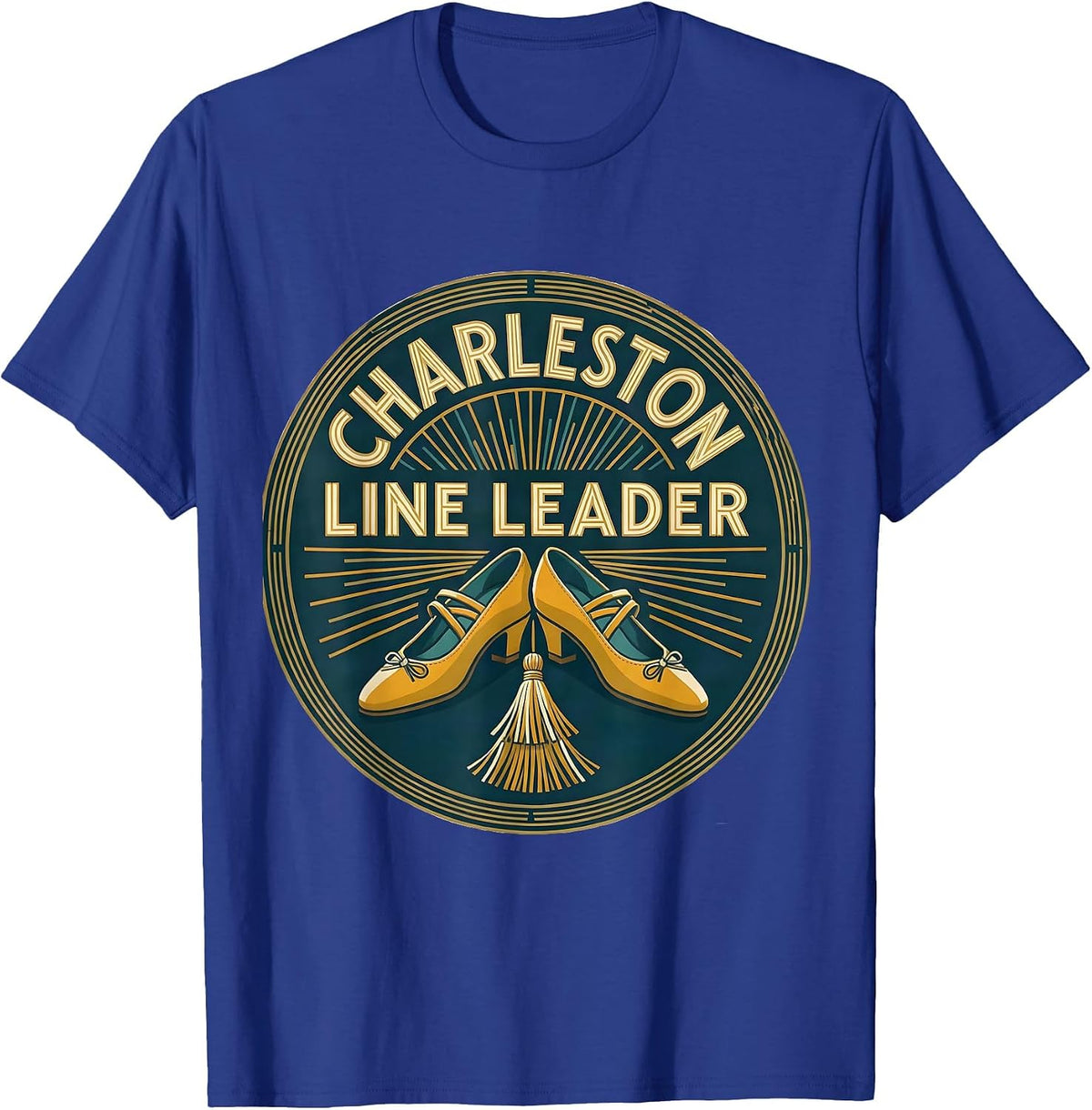 Charleston Line Leader Roaring 20s Party Costume Flapper T-Shirt - Royal Blue