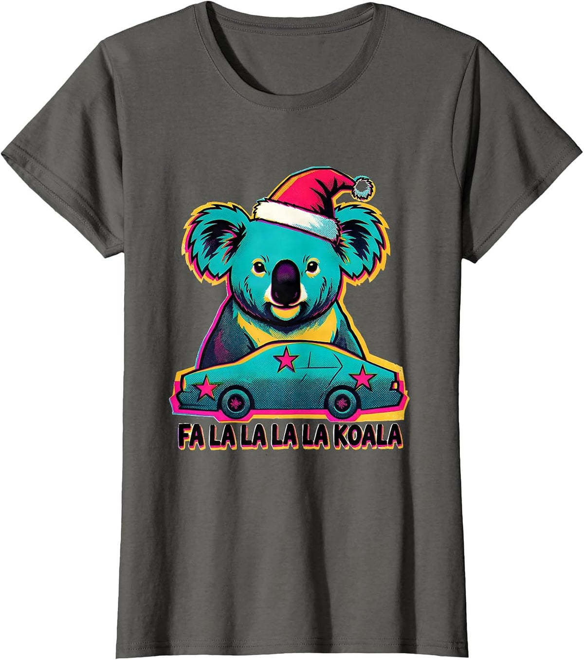 Women's Fa La La La La Koala Funny Koala Lover Australian Animal T-Shirt - Asphalt Grey