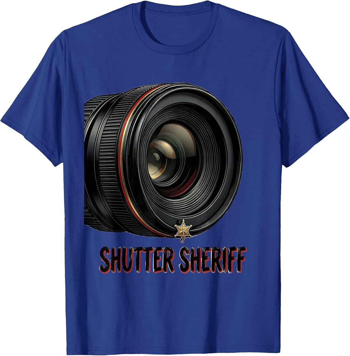 Men's Shutter Sheriff Funny Photography Hobbyist Camera Lover Gift T-Shirt - Royal Blue
