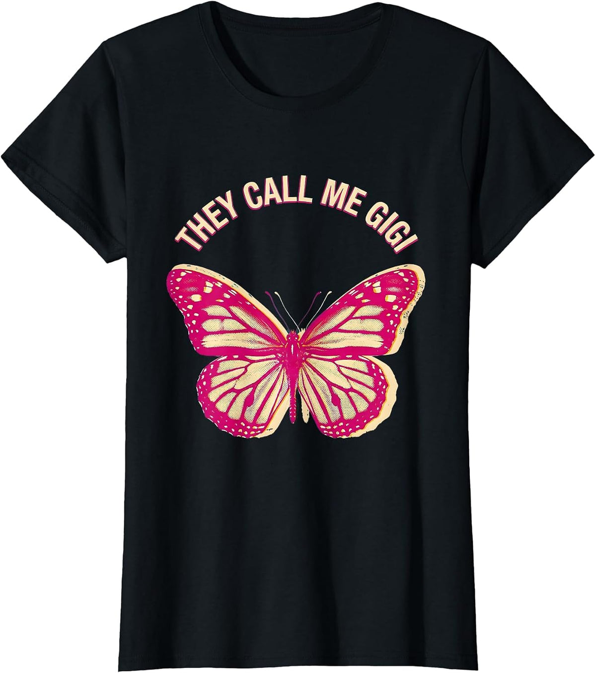 They Call Me Gigi Grandma Gift Design T-Shirt - Black