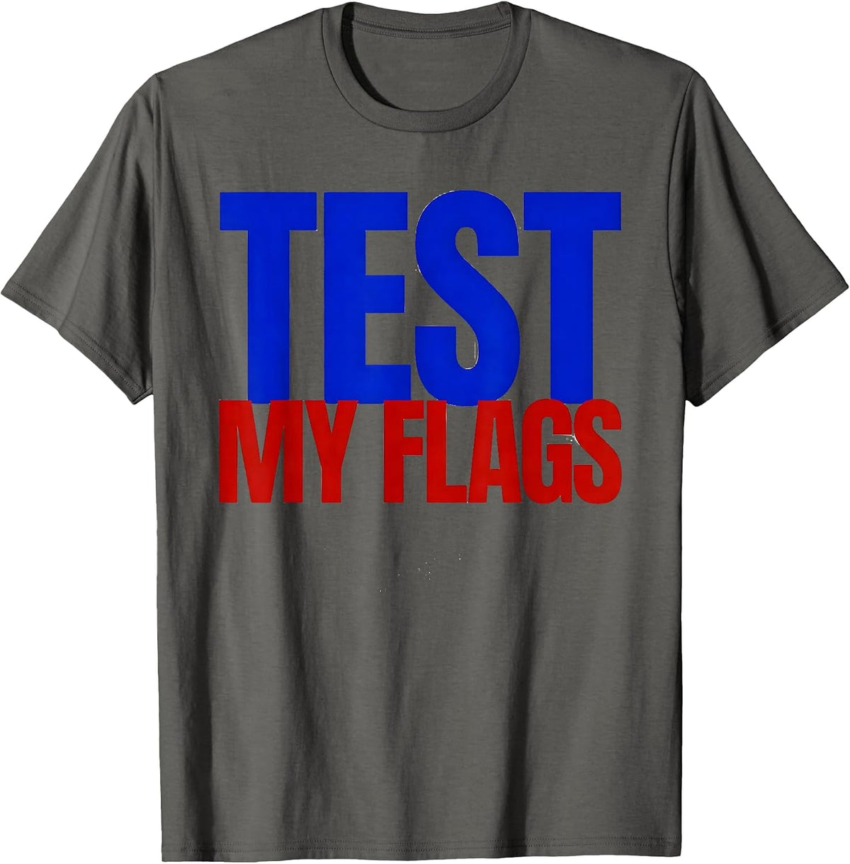 Test My Flags Minimalist Geography Lover World Traveler Gift T-Shirt - Asphalt Grey