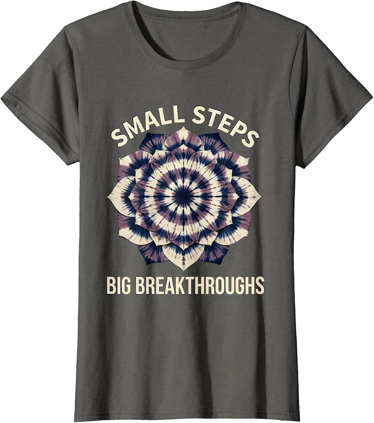 Women's Small Steps Big Breakthroughs Paraprofessional Design T-Shirt - Asphalt Grey
