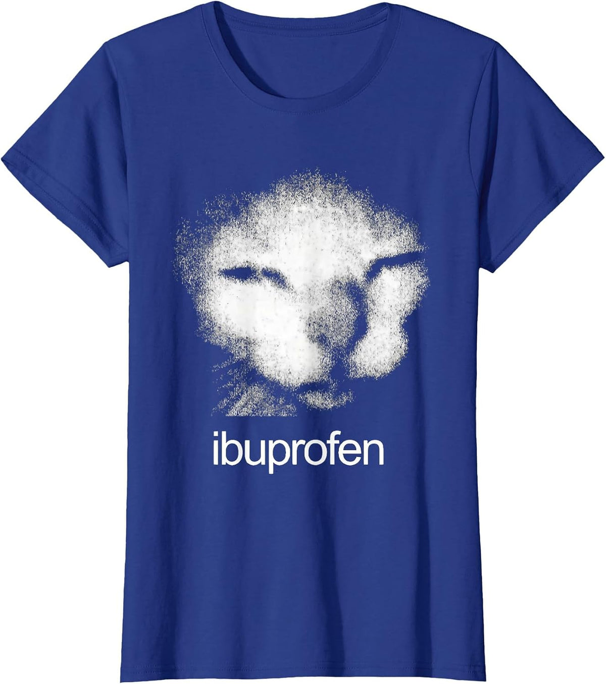 Funny Ibuprofen Cat Meme with Cringe Ugly Feline Face T-Shirt - Royal Blue